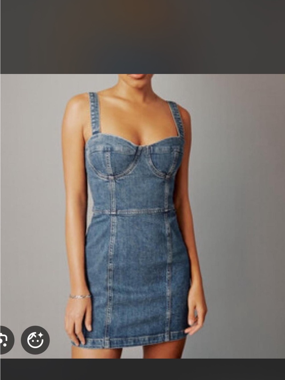 Reformation Blue Denim Bustier Mini